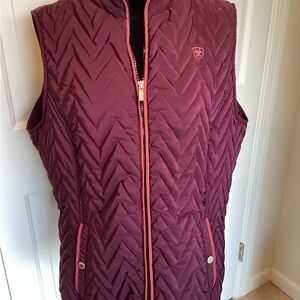 Ariat Women's Quilted Vest - Burgundy - Size XL